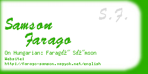 samson farago business card
